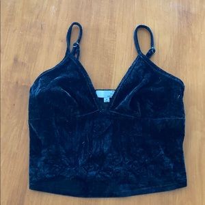 ten sixty sherman black velvet crop top